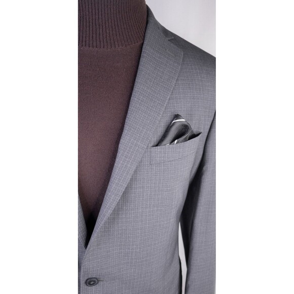 Collection By Michael Strahan Sport Coat Jacket Blazer WOOL Check 44L Canada EUC - Picture 4 of 14